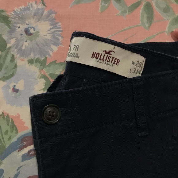 Hollister skinny navy blue chino pant 7R inseam 31 - Picture 2 of 8